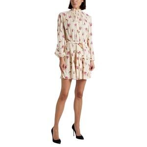 Maje Risoula Floral Print Woven Long Sleeve Mini Dress Size 36 Small